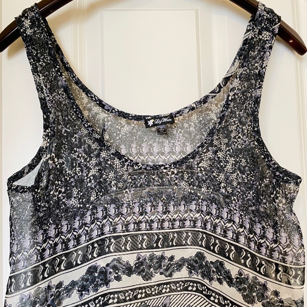 Sheer cropped boho floral top